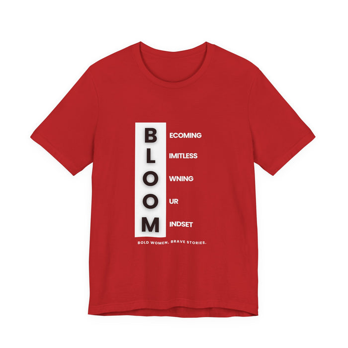 Bloom Vertical Graphic Tee — Inspirational Floral Typography T‑Shirt